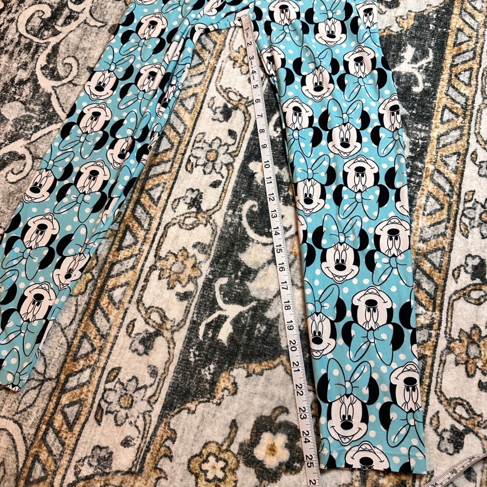 LuLaRoe Disney Collection Minnie Mouse‎ Leggings Blue Polka Dot Womens One Size - Picture 5 of 8